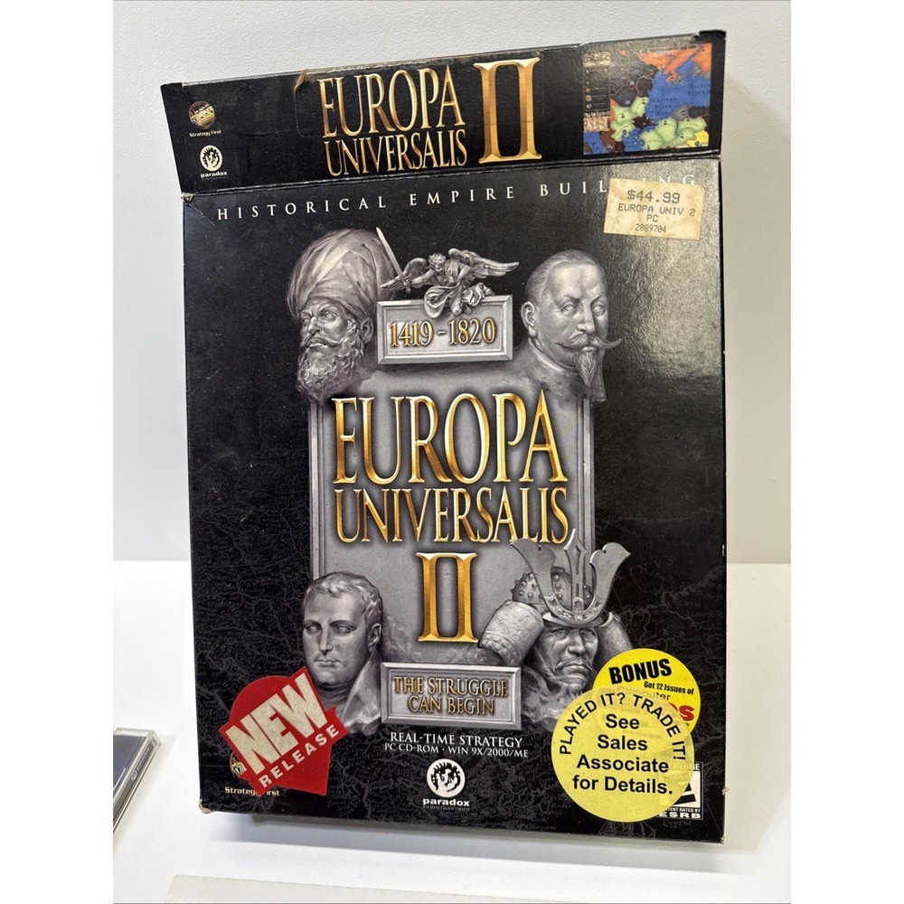 Europa Universalis II Big Box The Struggle Can Begin PC Video Game Strategy